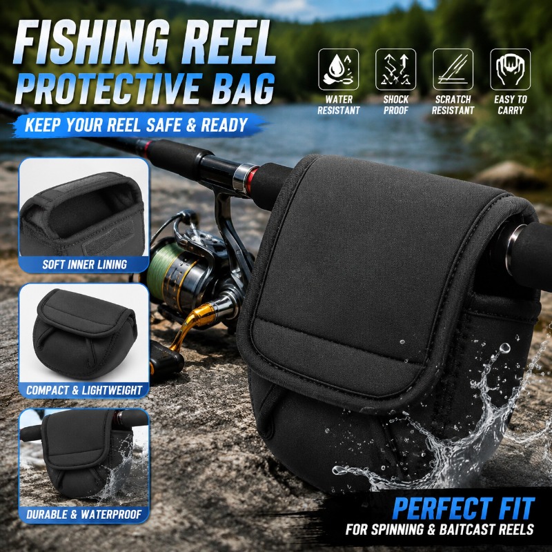 Spinning Reel - กระเป๋าป้องกันรอกตกปลา กระเป๋าใส่รอกสปินนิ่ง สำหรับรอกขนาด 500-8000 อุปกรณ์จัดเก็บอุปกรณ์ตกปลาสำหรับกิจกรรมกลางแจ้ง